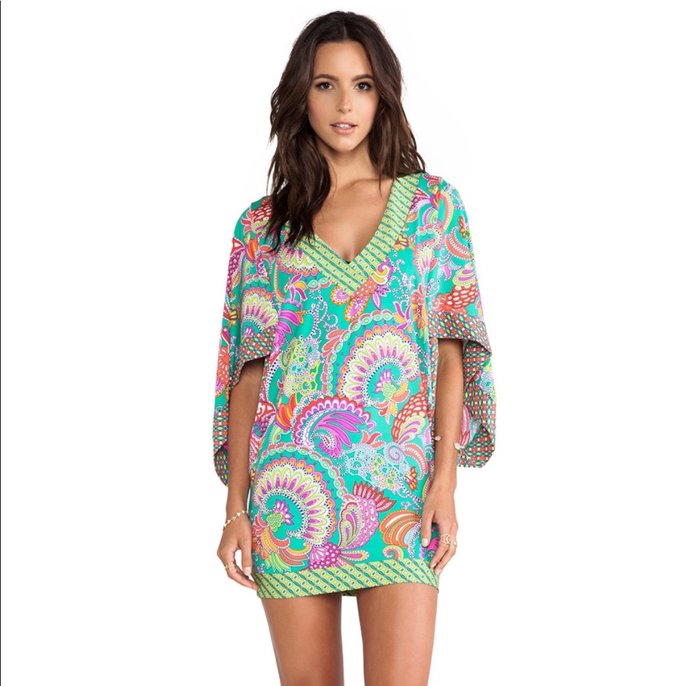 Trina Turk Festive Folkoric tunic swim coverup